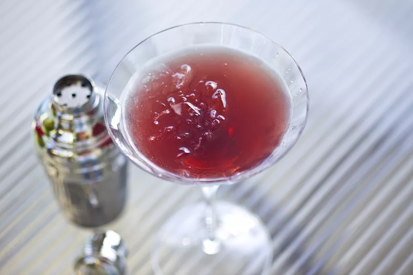 pomegranate-martini-in-a-martini-glass