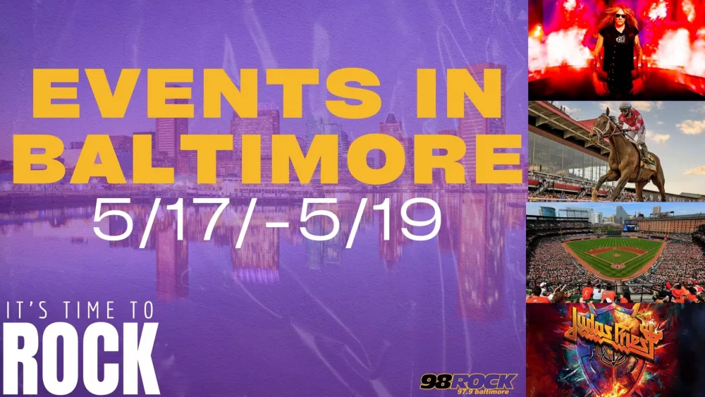 From the excitement of the Preakness Stakes to a delicious Chili Cookoff and a rocking Sebastian Bach concert, there are plenty of great activities in our city this weekend. For those who don’t feel like leaving the house, feel free to sit down and spend your weekend winning $5,000 with 98 Rock. Click here to play in 98 Rock’s 5K in May. Events in Baltimore on Friday, May 17: Mariners vs Orioles: When: Friday, May 17, 2024 at 7:05 p.m. Where: Oriole Park at Camden Yards in Baltimore, Maryland Tickets: Click here to purchase tickets for the Mariners vs. Orioles game on Friday, May 17. Preakness Stakes Soiree: Step into the refined ambiance of Sagamore Pendry Baltimore’s Stakes Soirée, an exclusive affair set against the backdrop of the Courtyard, from 7 p.m. to 11 p.m. As the sun sets on Black-Eyed Susan race day, guests are invited to embrace the essence of Race Day Chic attire and immerse themselves in the elegance of Preakness weekend. Indulge in plenty of passed hors d'oeuvres from expert Chef Madison Williams, like Old Bay Shrimp Cocktail and Blinis topped with caviar, as well as flowing themed cocktails, live music and a space filled with Black Eyed Susans and floral colors reminiscent of the jockey's silks. Venue: Sagamore Pendry Baltimore Courtyard Address: 1715 Thames St, Baltimore, MD 21231, USA Tickets: $125 per person. Click here to purchase tickets for the Preakness Stakes Soiree. MURDER ‘Apocalypse Rock’ LP release party with Burial Waves Doors Open: 9:30 p.m. Show: 10:00 p.m. Ages: 21 and older Venue: Holy Frijoles Address: 1700 N Charles St, Baltimore, MD 21201 Baltimore, 21201 Tickets: $10. Click here to purchase tickets for MURDER ‘Apocalypse Rock’ LP release party with Burial Waves. Walter Beasley at Keystone Korner Baltimore Walter Beasley is considered by some to be the highest-selling full-time Professor/Recording Artist in modern history. Beasley is an award-winning soprano saxophonist and singer, composer and producer, founder and CEO of Affable Publishing and Affable Records and was a professor at Berklee for several years. Walter has been in the top 10 best-selling African American saxophonists in the world since 1998. Also, he released 12 educational DVDs, a book and 8 APPs. Event Address: 1350 Lancaster St., Baltimore, 21231 Tickets: $55 Premium, $45 Regular, $15 Streaming. Click here to purchase tickets for Walter Beasly at Keystone Korner Baltimore. Events in Baltimore on Saturday, May 18: Baltimore Orioles vs. Seattle Mariners When: Saturday, May 18, 2024 at 4:05 p.m. Where: Oriole Park at Camden Yards in Baltimore, Maryland Tickets: Click here to purchase tickets for the Mariners vs Orioles game on Saturday, May 18. Scott Reardon at X-Golf in Bel Air Whether you’re a serious golfer or just looking for a fun night out, X Golf in Bel Air is all you need to play, train, and entertain. Check out one of their six state-of-the-art golf simulators, beer and wine bar, small bites, shuffleboard, Golden Tee, and more. They have weekly local leagues, virtual national tournaments, and on-site lessons with a PGA pro. Plus, with various game options and club rentals, XGOLF is a hole-in-one for all ages and skill levels. Pop out on May 18 and meet Scott Reardon between 11:00 a.m. and 1:00 p.m. Address: 5 Bel Air South Parkway Bel Air, MD 21015 United States Preakness LIVE! Preakness LIVE! is an integral part of Baltim