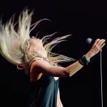 AC/DC Power Up Tour - The Pretty Reckless: 17 May 2024, North Rhine-Westphalia, Gelsenkirchen: AC/DC Power Up Tour - start of the German tour, Veltins Arena. Taylor Momsen, singer, from the support band "The Pretty Reckless". Photo: Bernd Thissen/dpa (Photo by Bernd Thissen/picture alliance via Getty Images)