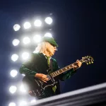 AC/DC Perform In Gelsenkirchen: GELSENKIRCHEN, GERMANY - MAY 17: Guitarist Angus Young of the band AC/DC perform live on stage during a concert at Arena AufSchalke on May 17, 2024 in Gelsenkirchen, Germany.(Photo by Gina Wetzler/Redferns)