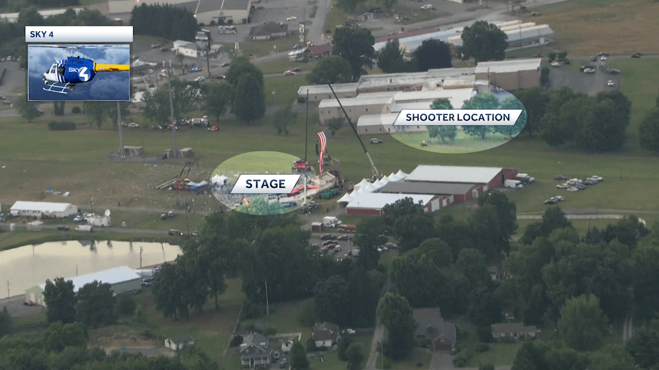 Aerial video shows gunman's distance on roof to Trump's rally stage ...