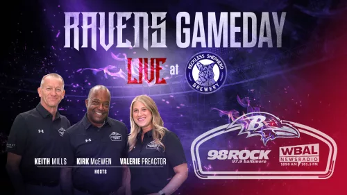 98 rock ravens gameday pre-game broadcast live at reckless shepherd hosted by kirk mcewen keith mills and valerie preactor