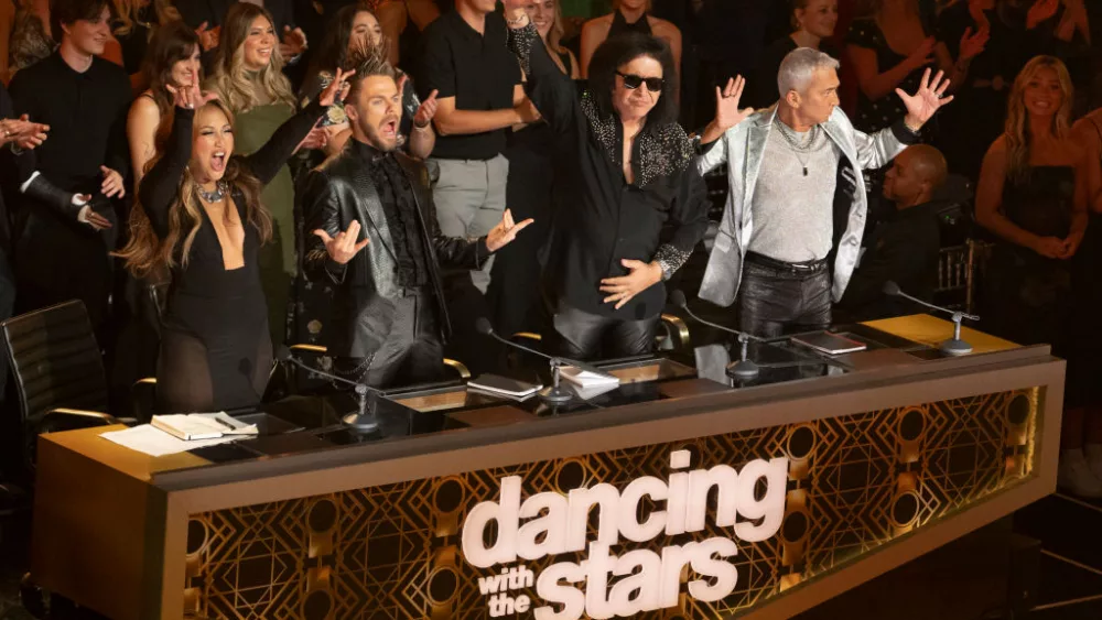 DANCING WITH THE STARS - "Hair Metal Night" (Disney/Eric McCandless) CARRIE ANN INABA, DEREK HOUGH, GENE SIMMONS, BRUNO TONIOLI