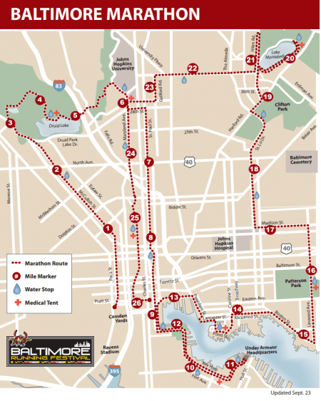 baltimore city full marathon course