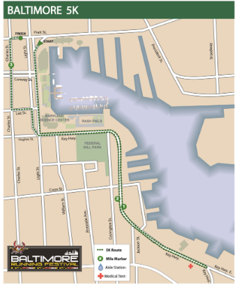 baltimore running festival 5K route