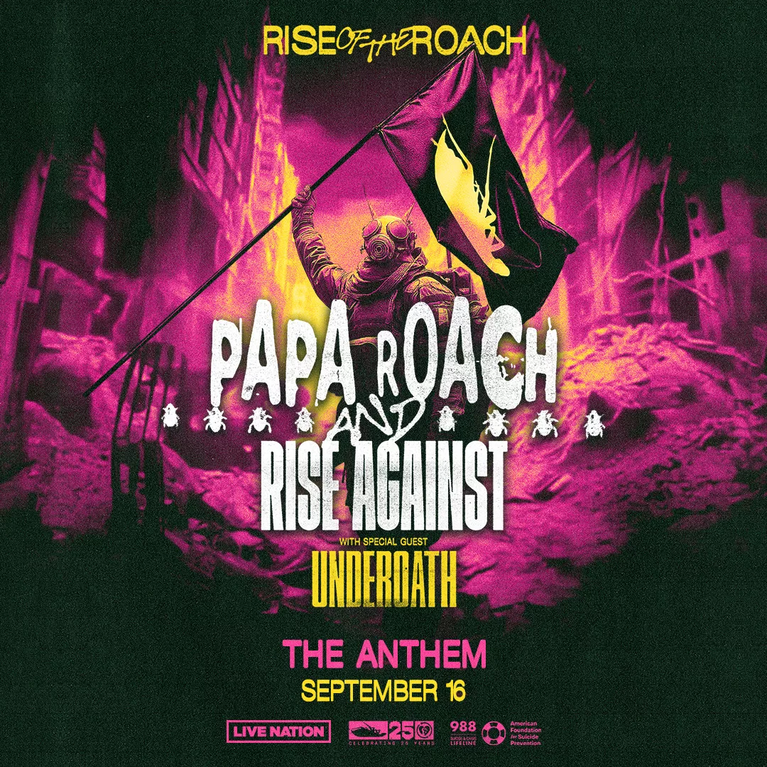 papa roach and rise against rise of the roach tour at the anthem in september 2025