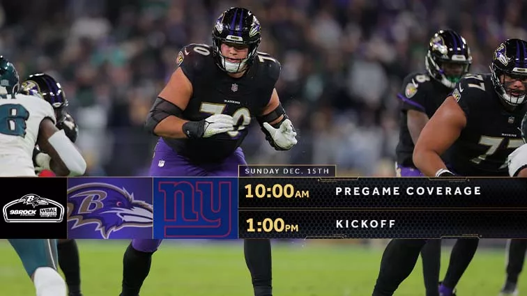 How to listen and stream Ravens vs Giants with 98 rock baltimore, ravens radio