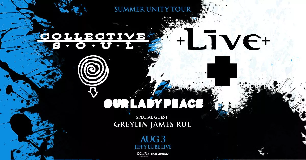 Summer Unity Tour: Collective Soul, +LIVE+, Our Lady Peace with Special Guest Greylan James