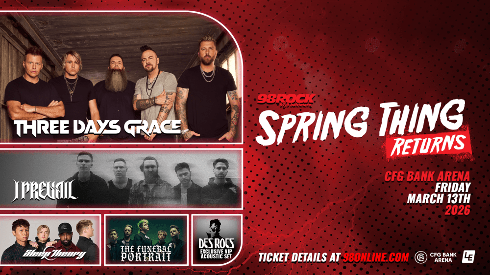 TICKET THURSDAY: Score two free tickets to 98 Rock’s Spring Thing at CFG Bank Arena