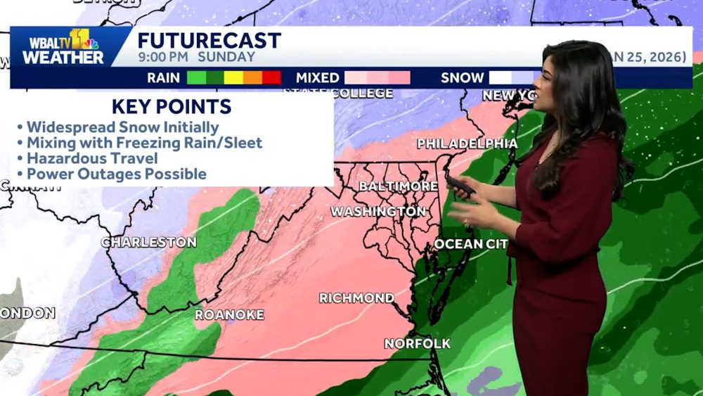 How much snow this weekend in Baltimore? Winter Storm Watch issued