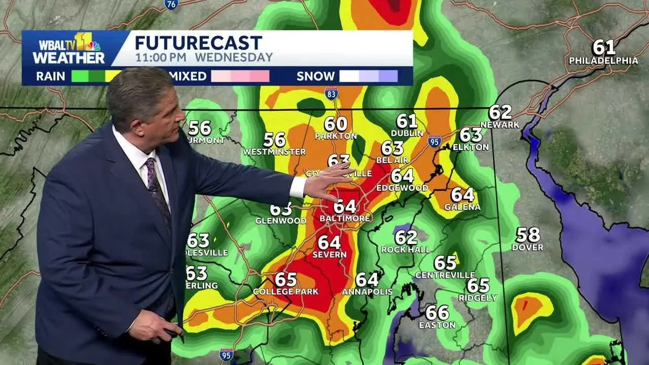 Rain showers and thunderstorms in Maryland for Wednesday evening | 98 ...