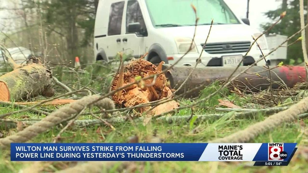 ‘I had to catch it’: Maine father catches falling power line to save his son during a thunderstorm