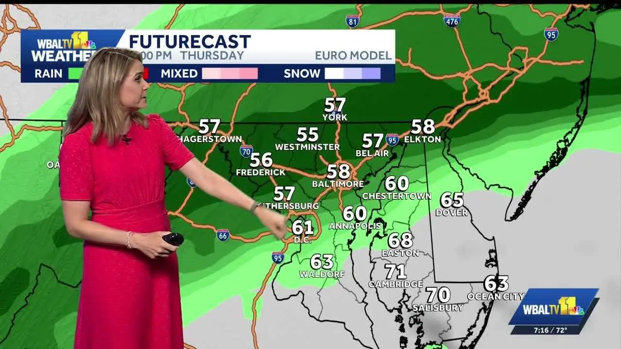 Showers continue overnight into Thursday in the Baltimore area | 98 ...