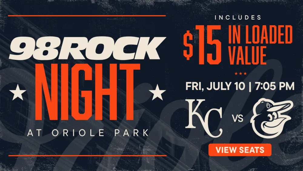 98 Rock Night Returns to Camden Yards July 10 with the Orioles