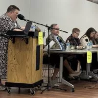 Scenes from the Tuesday^ March 4^ 2025^ NAACP Galesburg Candidate Forum at the Galesburg Public Library^ featuring candidates for Galesburg District 205 school board. (JAY REDFERN/WGIL)