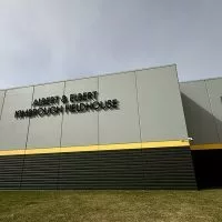 Signage signifying the newly-named Albert and Elbert Kimbrough Fieldhouse on the campus of Galesburg Jr./Sr. High School has recently been installed^ as seen here on Wednesday^ March 19^ 2025