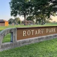 The pickleball courts will feature a durable concrete surface^ arranged side by side with perimeter and dividing fences^ and positioned southwest of the warming shelter at Rotary Park. (JAY REDFERN/WGIL)