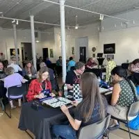 Players competing at the Galesburg Spring Fling Scrabble tournament — Galesburg Community Arts Center^ Galesburg^ IL