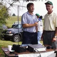 Ted Mottaz and WGIL farm director Jim Lee at an outdoor ag event^ 2002