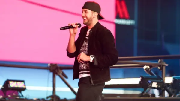 Luke Bryan performs during Dick Clark's New Year's Rockin' Eve at Times Square on December 31^ 2015 in New York City.