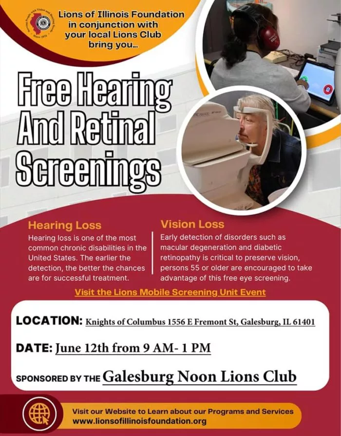 Lions Club hearing and retinal screenings
