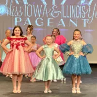 From left^ Lia Barraza Sloan 1st Runner-up^ Kynleigh Fox 2024 Li’l Miss Illinois and Cataleya Munoz 2nd Runner-up from Moline.