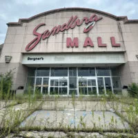 The main entrance to the former Sandburg Mall in Galesburg on Aug. 13^ 2024.