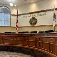 City Council Chambers at Galesburg City Hall.