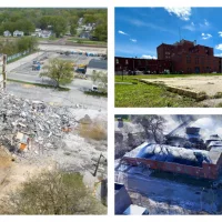 Left: The former Broadview Hotel at 29 Public Square. Top right: The former Knox Laundry site at 57 N. Kellogg St./332 E. Ferris St. Bottom right: The former Tucker’s Printing Company at 175^ 179^ and 193 N. Cherry St.