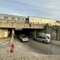 Traffic moves east and west through the South Street underpass in Downtown Galesburg.