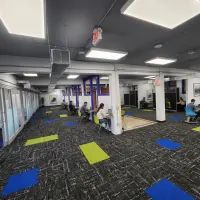 Open collaborative workspace at incUspace in downtown Galesburg^ Illinois