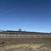 Rows of solar panels at the Southside Community Solar project in Galesburg