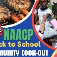 Children receiving stuffed animals at a past NAACP Back to School Community Cookout in Galesburg