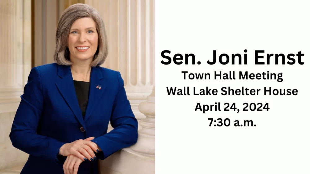 Sen. Ernst Schedules Town Hall In Wall Lake For April 24