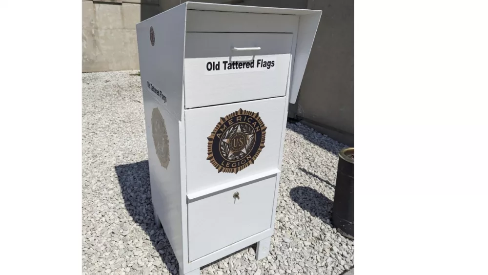 A Flag Disposal Box Has Been Placed Outside Of Early City Hall