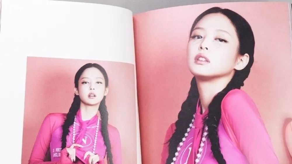 BlackPink BORN PINK 2nd Album photobook with Jennie on grey.