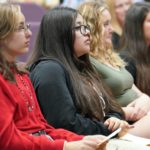 Gale_Scholars_09: Eleven members of the George Washington Gale Scholars Class of 2027 were inducted Tuesday, May 9, during a ceremony held in the Galesburg High School Little Theater. Inductees included: Anayely Pacheco, Macie Jordan, Alliyah Rice, Cordae Sanchez, Jordan Bowling, Ava George, Maddie Coe, Laniyah Sanchez, Evelin Guel, Jocilyn Davidson, and Devaughn Sanchez. Attendees heard remarks from speakers including Steve Cheesman, Director, George Washington Gale Scholars Program; Dr. MarQuita Barker, Vice President for Student Development, Knox College; and Garrett Sprinkle, a senior pursuing a double major in Music & Educational Studies Major at Knox College. The receiving line as the certificates were passed out included Dr. John Asplund, Superintendent, Galesburg 205; Dr. Seamus Reilly, President, Carl Sandburg College, Marquita, Cheesman, and Sprinkle.