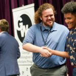 Gale_Scholars_05: Eleven members of the George Washington Gale Scholars Class of 2027 were inducted Tuesday, May 9, during a ceremony held in the Galesburg High School Little Theater. Inductees included: Anayely Pacheco, Macie Jordan, Alliyah Rice, Cordae Sanchez, Jordan Bowling, Ava George, Maddie Coe, Laniyah Sanchez, Evelin Guel, Jocilyn Davidson, and Devaughn Sanchez. Attendees heard remarks from speakers including Steve Cheesman, Director, George Washington Gale Scholars Program; Dr. MarQuita Barker, Vice President for Student Development, Knox College; and Garrett Sprinkle, a senior pursuing a double major in Music & Educational Studies Major at Knox College. The receiving line as the certificates were passed out included Dr. John Asplund, Superintendent, Galesburg 205; Dr. Seamus Reilly, President, Carl Sandburg College, Marquita, Cheesman, and Sprinkle.
