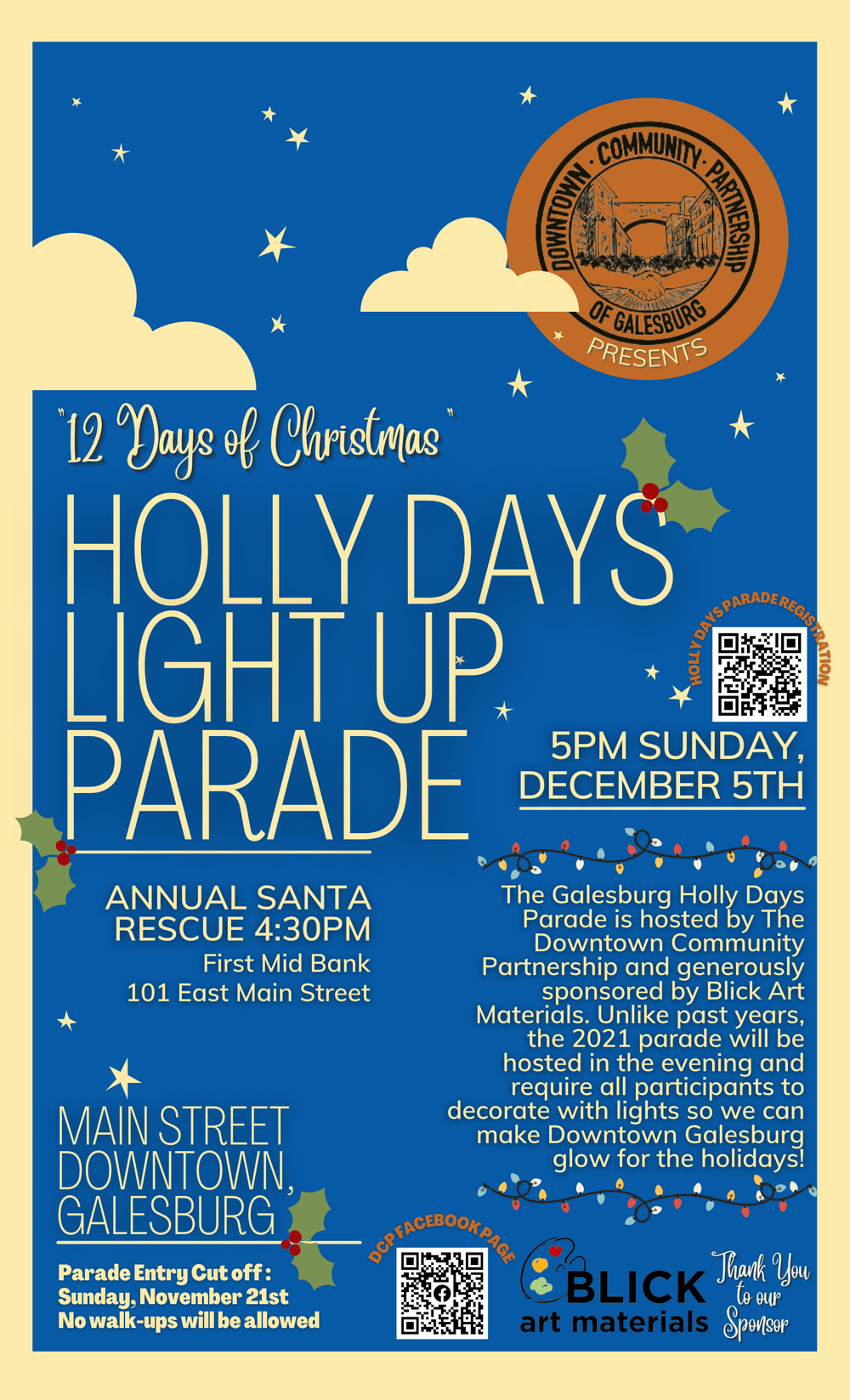 Holly Days Light Up Parade This Sunday In Downtown Galesburg WGIL 93.