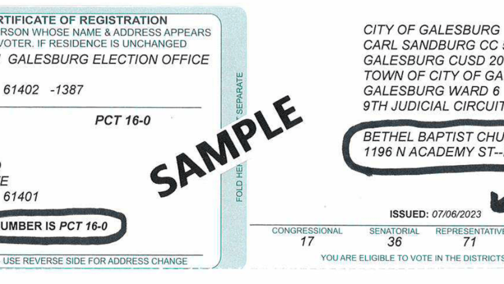 sample voter card