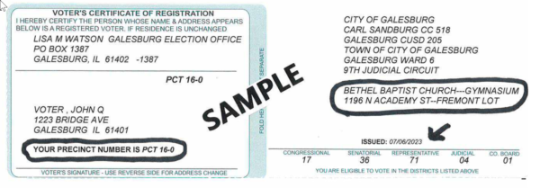 sample voter card