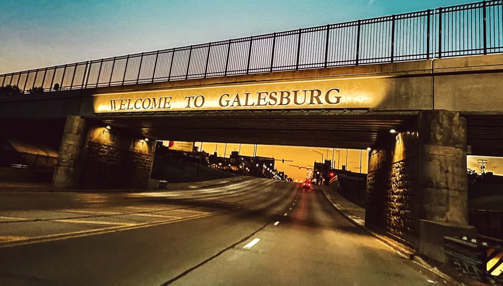 Entrance to Downtown Galesburg, Illinois.