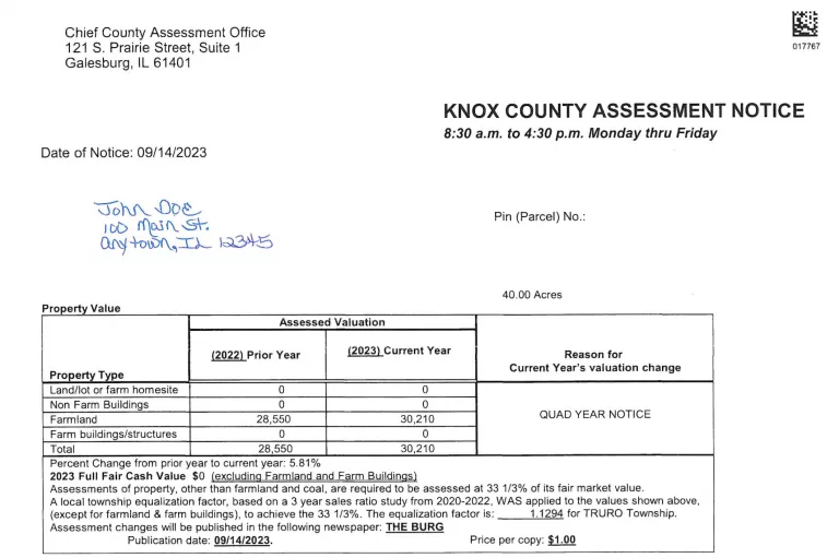 Knox County assessment notice