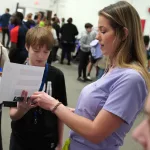 Approximately 300 eighth graders from Galesburg District 205 participated in an occupational journey Friday, Nov. 17, 2023, during the Welcome to the Real World and Career Exploration event on Carl Sandburg College’s Galesburg campus. (Photos courtesy Bill Gaither/Carl Sandburg College)
