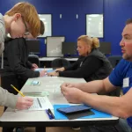 Approximately 300 eighth graders from Galesburg District 205 participated in an occupational journey Friday, Nov. 17, 2023, during the Welcome to the Real World and Career Exploration event on Carl Sandburg College’s Galesburg campus. (Photos courtesy Bill Gaither/Carl Sandburg College)
