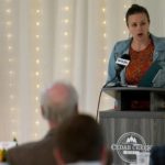 The Galesburg Chamber of Commerce hosted its 45th Annual Thanksgiving Luncheon on Monday, Nov. 20, 2023, at Cedar Creek Hall.  Pictured is Noelle Thompson, executive director at Galesburg Public Library. (Photo by Bill Gaither)