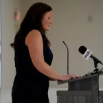 The Galesburg Chamber of Commerce hosted its 45th Annual Thanksgiving Luncheon on Monday, Nov. 20, 2023, at Cedar Creek Hall. Pictured is Heather Sipes, executive director at the Galesburg Public Library Foundation. (Photo by Bill Gaither)