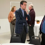 The Galesburg Chamber of Commerce hosted its 45th Annual Thanksgiving Luncheon on Monday, Nov. 20, 2023, at Cedar Creek Hall. From left are: Eric Johnson, Josh Gibb and Dan Swanson. (Photo by Bill Gaither)