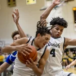 streaks-vs-quincy-bbb-06: Galesburg falls to Quincy 86-34 in WB6 Conference play on Tuesday, Dec. 5, 2023, at John Thiel Gymnasium. (Steve Davis)