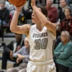 STREAKS-V-ROCKY-GBB-025: The Galesburg Silver Streaks defeated the Rock Island  Rocks 48-39 in Western Big 6 Conference girls basketball action Thursday, Dec. 14, 2023, at John Thiel Gymnasium.
